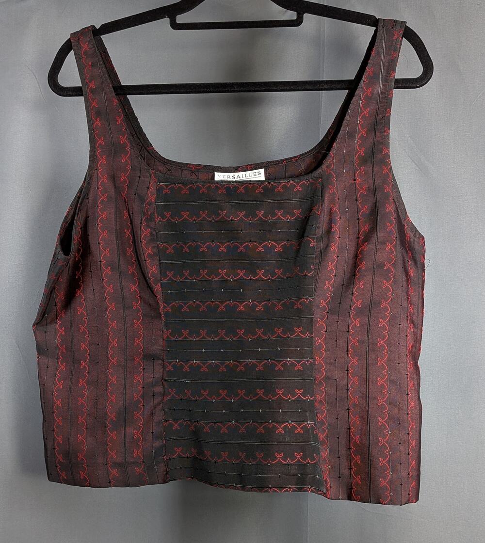 VTG 90s Versailles New York Gothic Vampy Burgundy Corset Style Cropped Top 18